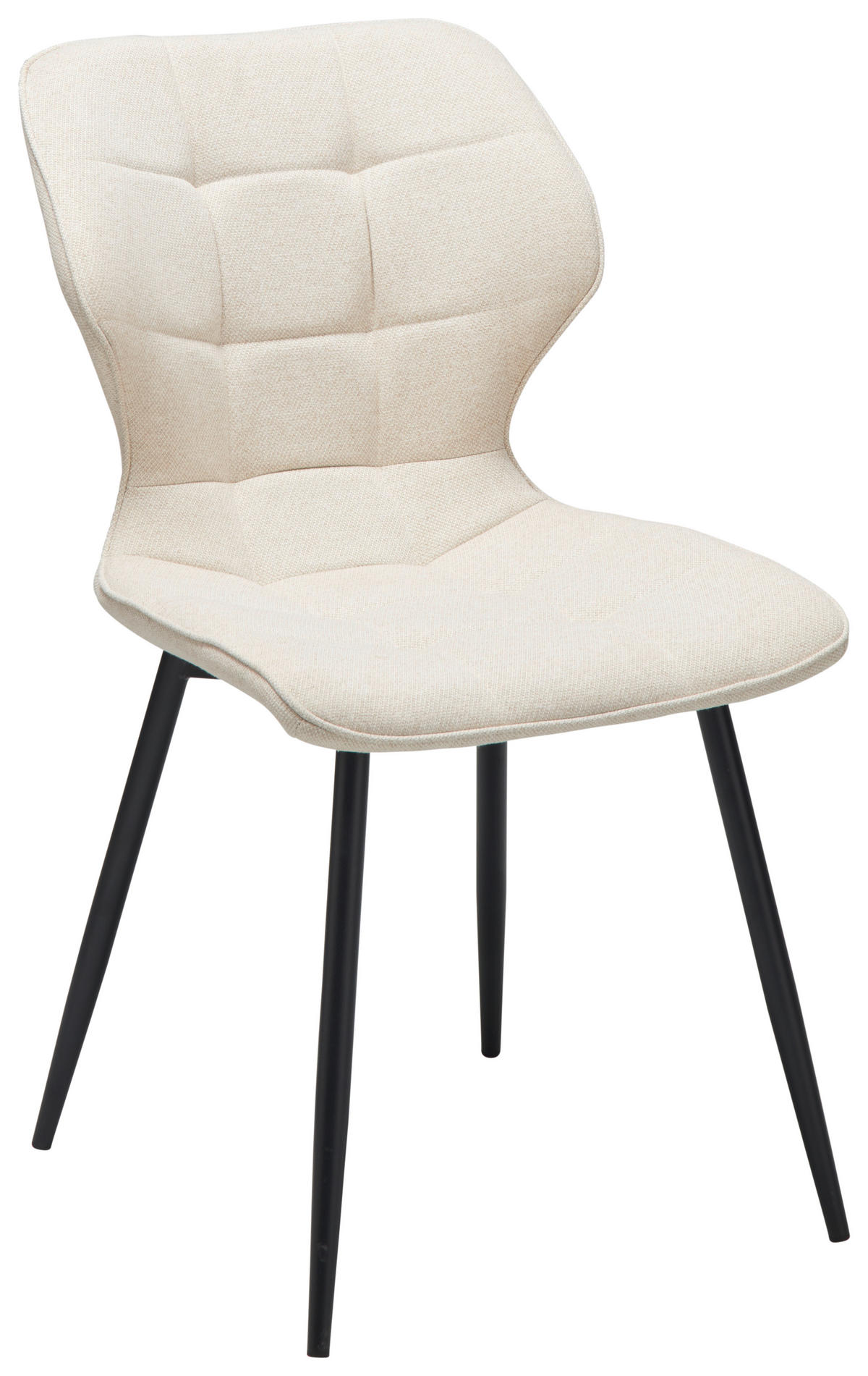 STUHL Webstoff Beige Pappel Sperrholz  - Beige/Schwarz, LIFESTYLE, Holz/Textil (47/82/59cm) - Livetastic