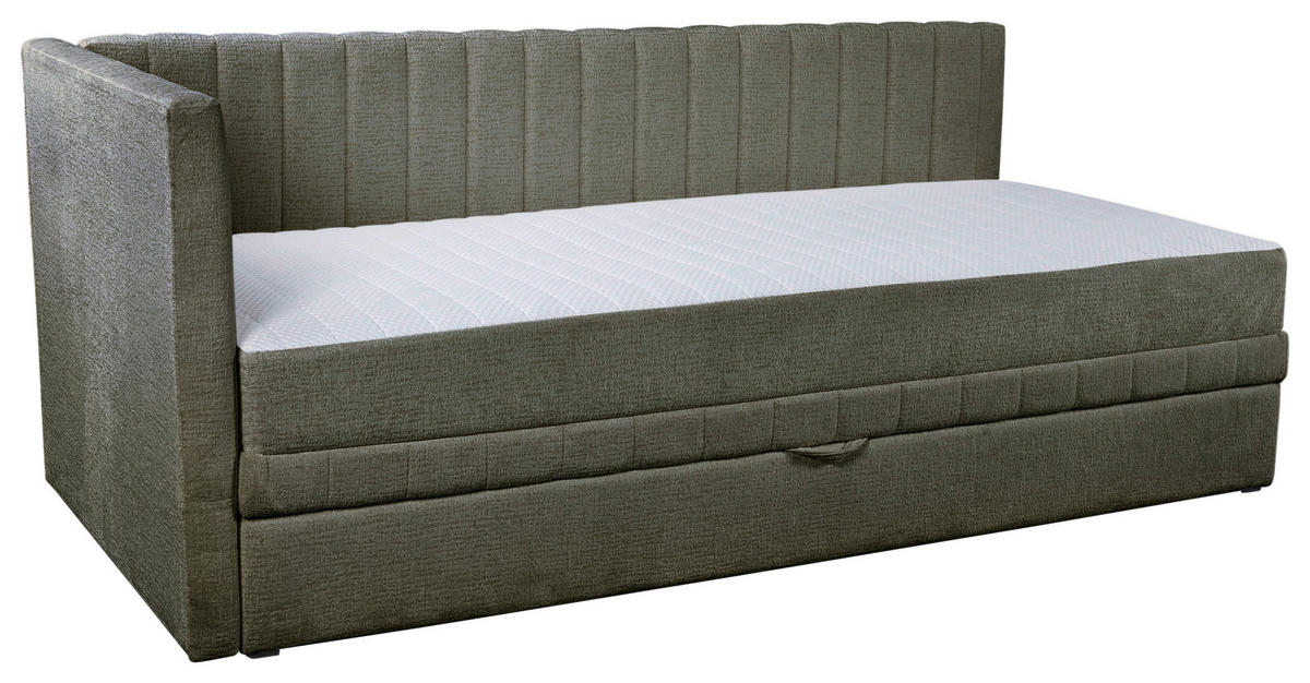 SCHLAFSOFA  mit Bettkasten erhältlich, Bettfunktion erhältlich Struktur Grün  - Schwarz/Grün, Design, Holz/Textil (212/83/99cm) - MID.YOU