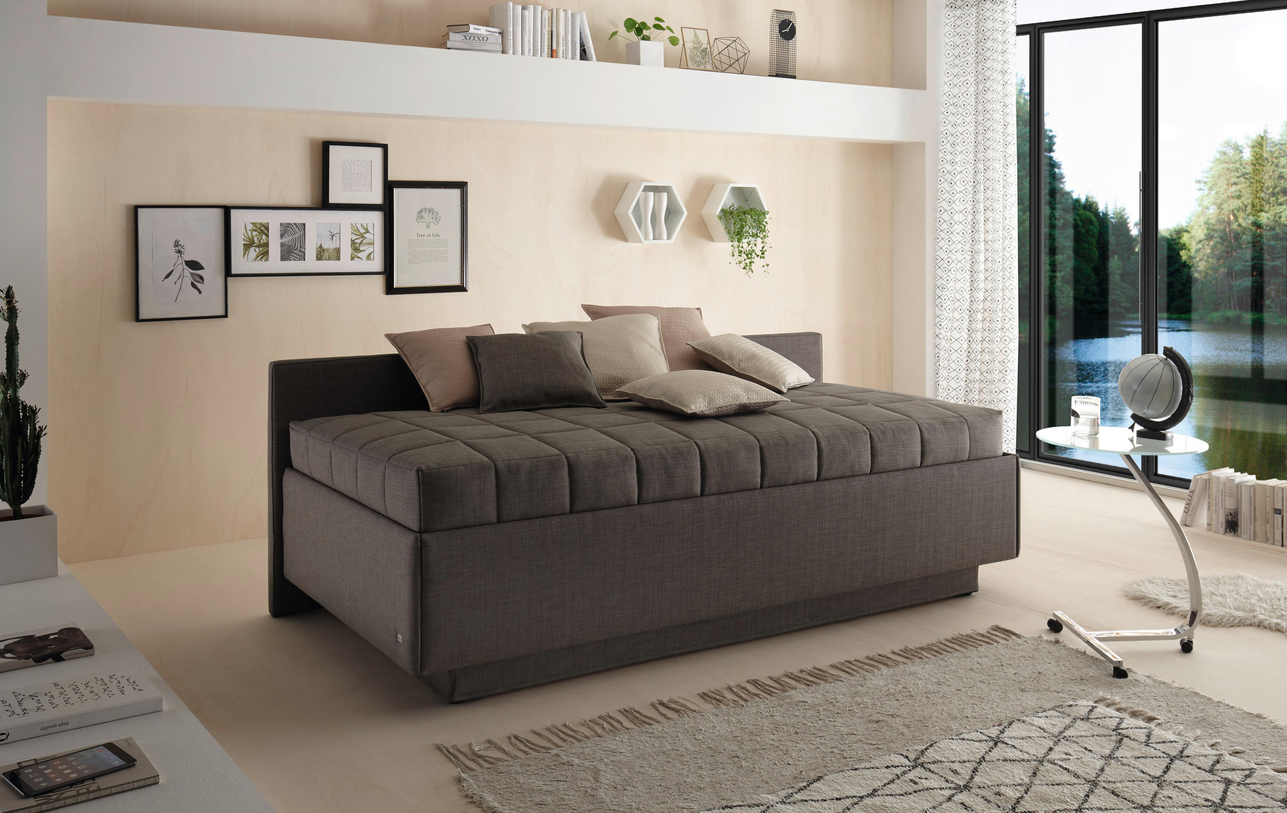 Thumbnail - RUF Betten Polsterliege, Braun, Textil, H3, Höhe ca. 22 cm, 100x200 cm, Blauer Engel, Goldenes M, Made in Germany, Dgm, ...