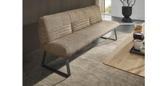SITZBANK 221/90/70 cm  in Rostfarben, Cognac  - Rostfarben/Cognac, Design, Textil/Metall (221/90/70cm) - Dieter Knoll