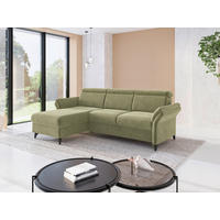 ECKSOFA GLENDALE E Hellgrün Flachgewebe Kopfteilverstellung  - Schwarz/Hellgrün, KONVENTIONELL, Textil/Metall (166/253cm) - Sit & More