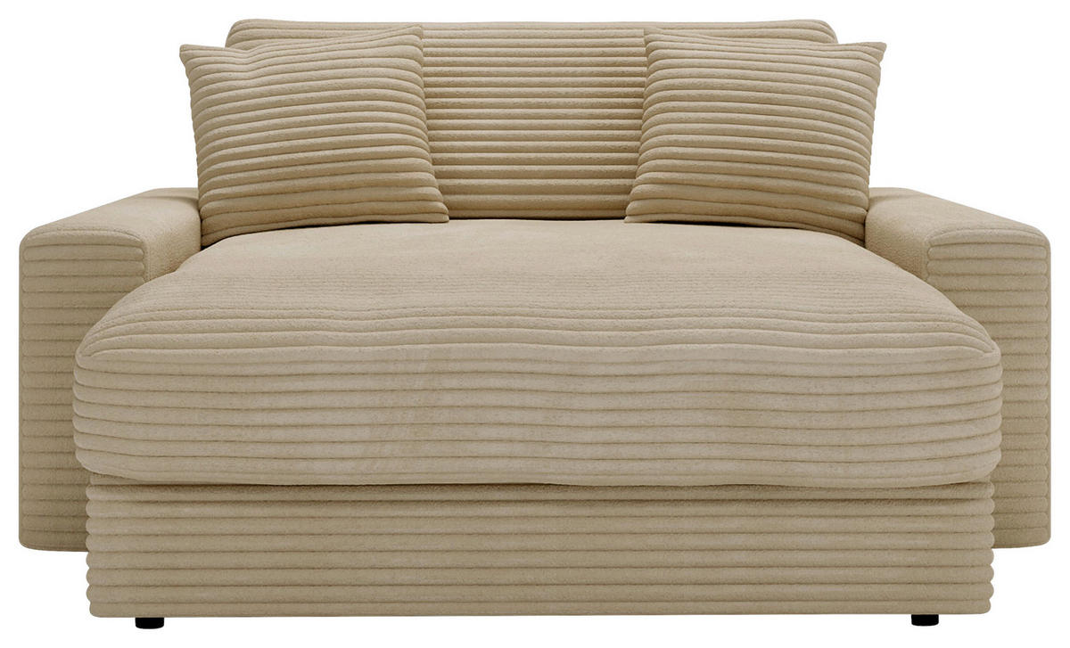 XXL-SESSEL in Cord Beige  - Beige/Schwarz, Modern, Kunststoff/Textil (160/87/190cm) - Carryhome