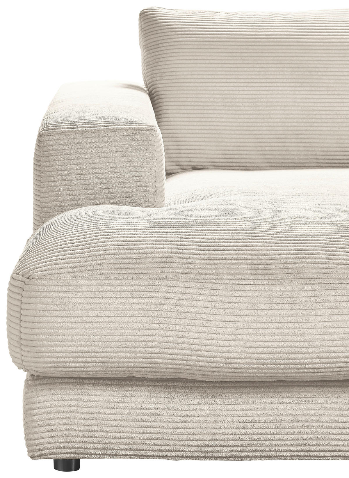 MEGASOFA in Cord Naturfarben  - Schwarz/Naturfarben, Design, Kunststoff/Textil (290/86/170cm) - Pure Home Lifestyle