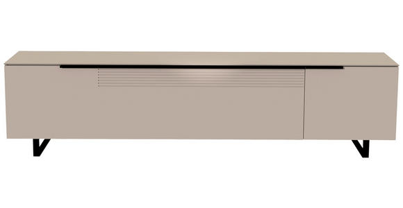 LOWBOARD Schwarz, Sandfarben  210/51/45 cm  - Sandfarben/Schwarz, Design, Glas/Holzwerkstoff (210/51/45cm) - Moderano