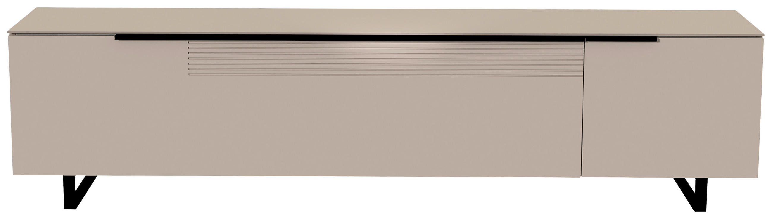 LOWBOARD Schwarz, Sandfarben  210/51/45 cm  - Sandfarben/Schwarz, Design, Glas/Holzwerkstoff (210/51/45cm) - Moderano