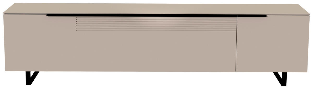 LOWBOARD Schwarz, Sandfarben  210/51/45 cm  - Sandfarben/Schwarz, Design, Glas/Holzwerkstoff (210/51/45cm) - Moderano