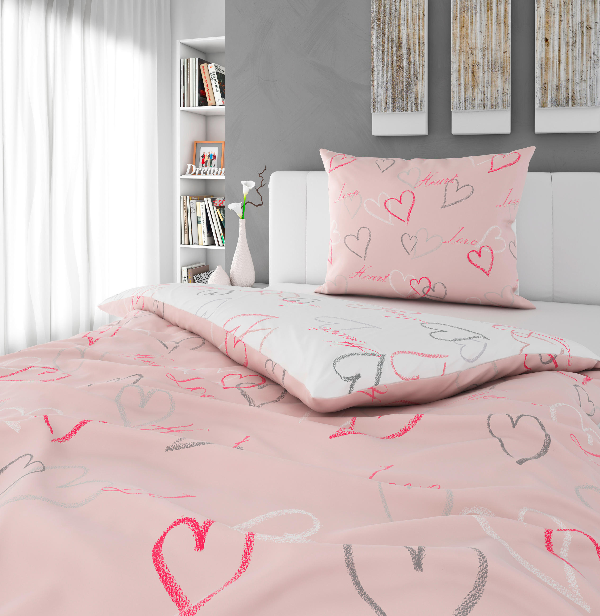 OBOUSTRANNÉ POVLEČENÍ, satén, růžová, 140/200 cm - růžová, Trend, textil (140/200cm) - Esposa