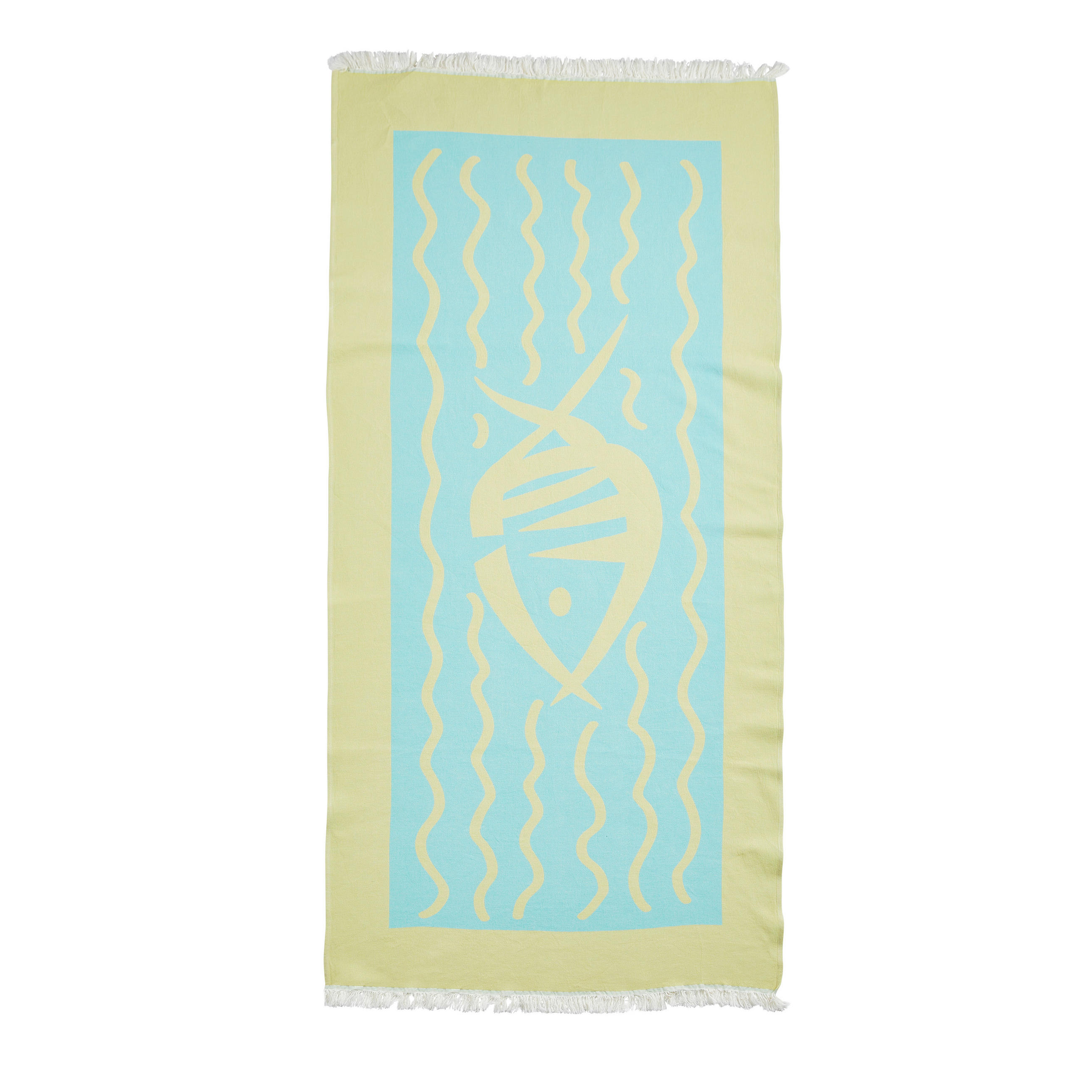 STRANDTUCH Gelb, Türkis 80/180 cm  - Türkis/Gelb, Basics, Textil (80/180cm) - Esposa