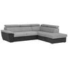 ECKSOFA in Mikrofaser Schwarz, Silberfarben  - Chromfarben/Silberfarben, Design, Textil/Metall (262/216cm) - Livetastic