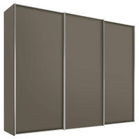 SCHWEBETÜRENSCHRANK 249/222/68 cm 3-türig  - Alufarben/Mokka, Design, Holzwerkstoff/Metall (249/222/68cm) - Moderano