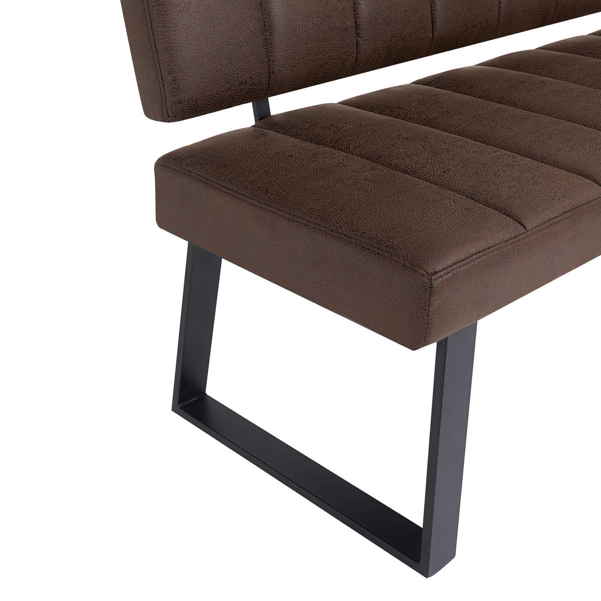 SITZBANK 140/86/60 cm Mikrofaser Braun, Schwarz  - Schwarz/Braun, KONVENTIONELL, Textil/Metall (140/86/60cm) - Landscape