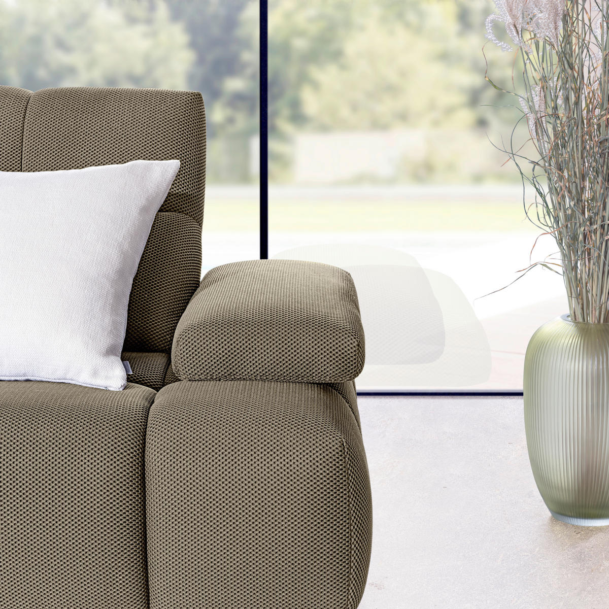 ECKSOFA Struktur Beigebraun  - Beigebraun/Schwarz, Design, Kunststoff/Textil (233/313cm) - Belluti