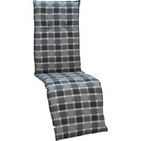 RELAXSESSELAUFLAGE Anthrazit, Grau Karo  - Anthrazit/Grau, Design, Textil (171/50/6cm) - Gardenson
