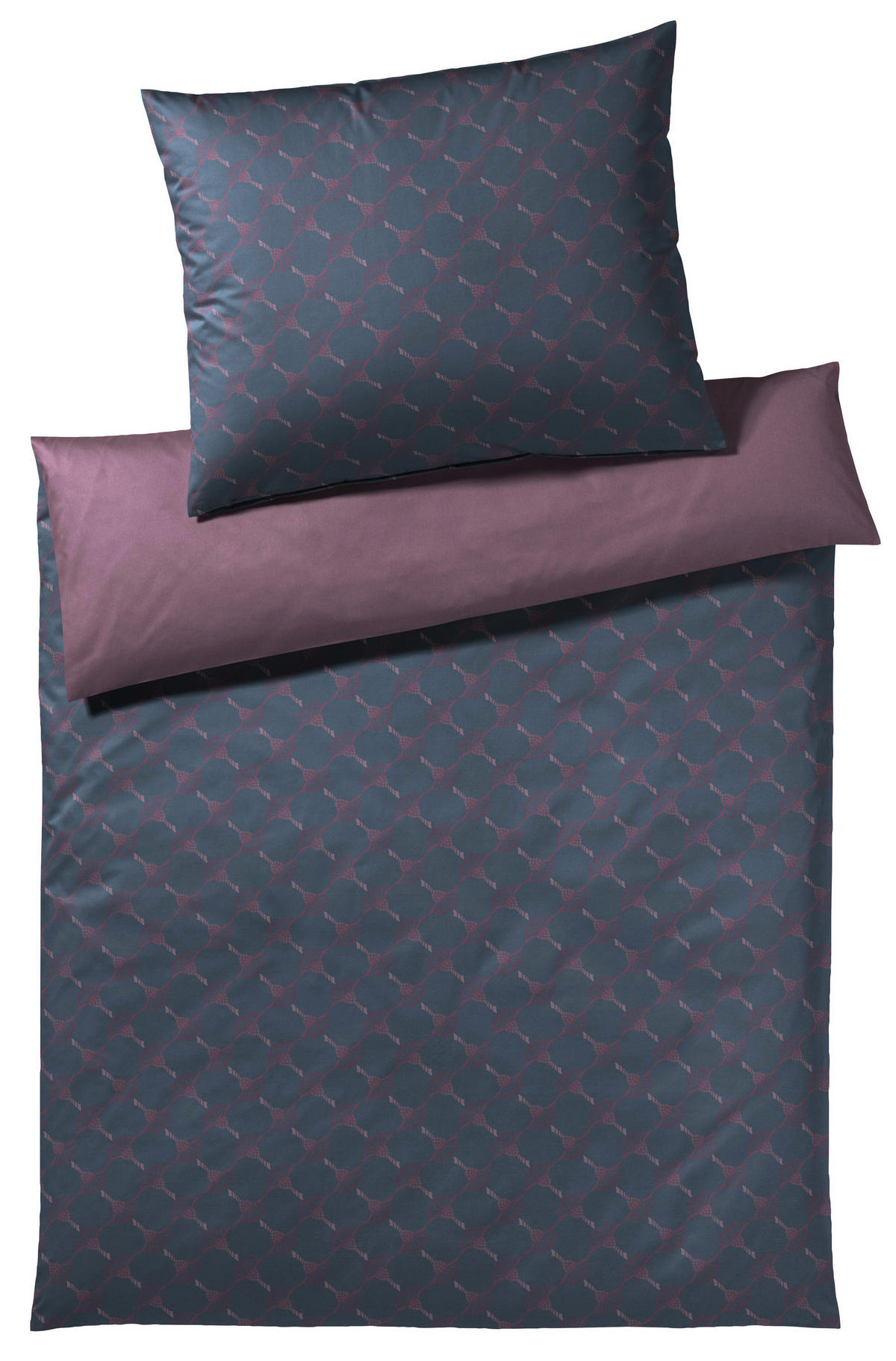 WENDEBETTWÄSCHESET Makosatin 160/210 cm  70 cm/50 cm  - Bordeaux/Schwarz, Design, Naturmaterialien/Textil (160/210cm) - Joop!