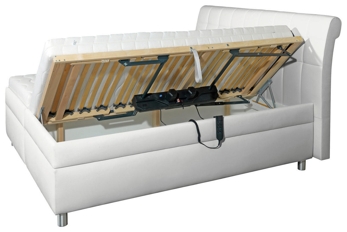 POLSTERBETT 160/200 cm  in Weiss  - Weiss/Silberfarben, Konventionell, Holz/Textil (160/200cm) - Esposa