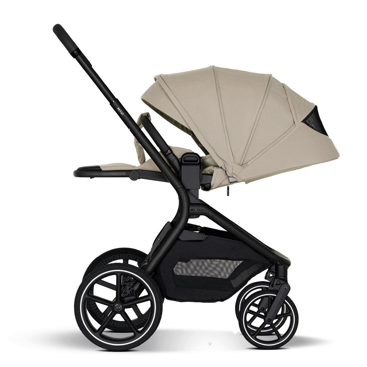 KINDERWAGENSET MAVI 3in1 Premium  - Sandfarben/Schwarz, Basics, Textil/Metall (92/55/110.5cm) - My Junior