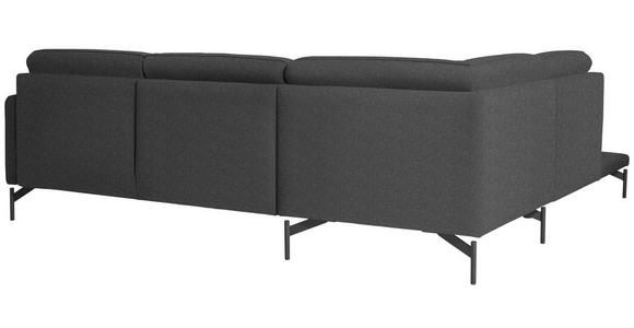 ECKSOFA in Flachgewebe Grau  - Anthrazit/Grau, Design, Textil/Metall (230/254cm) - Ambiente