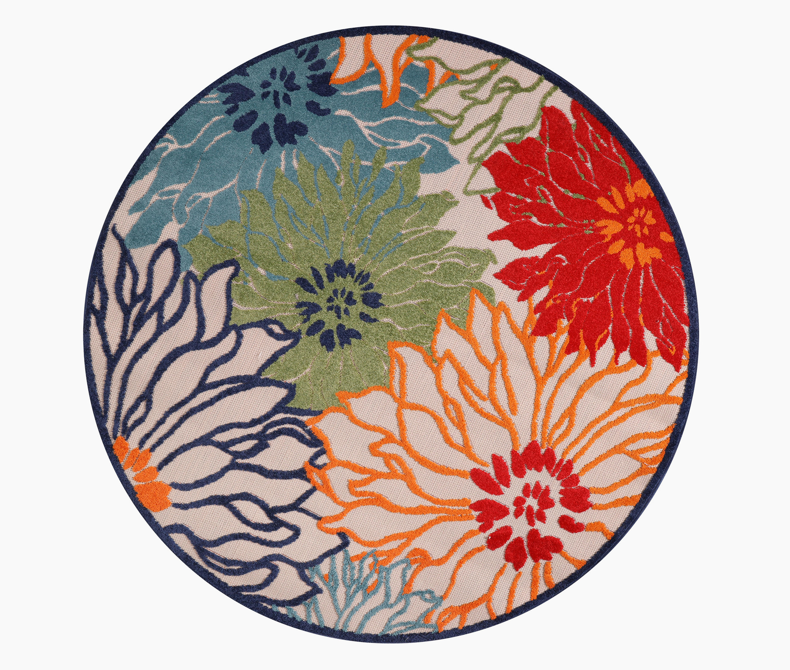 OUTDOORTEPPICH 120 cm Floral Rot  - Rot, LIFESTYLE, Kunststoff/Textil (120cm)
