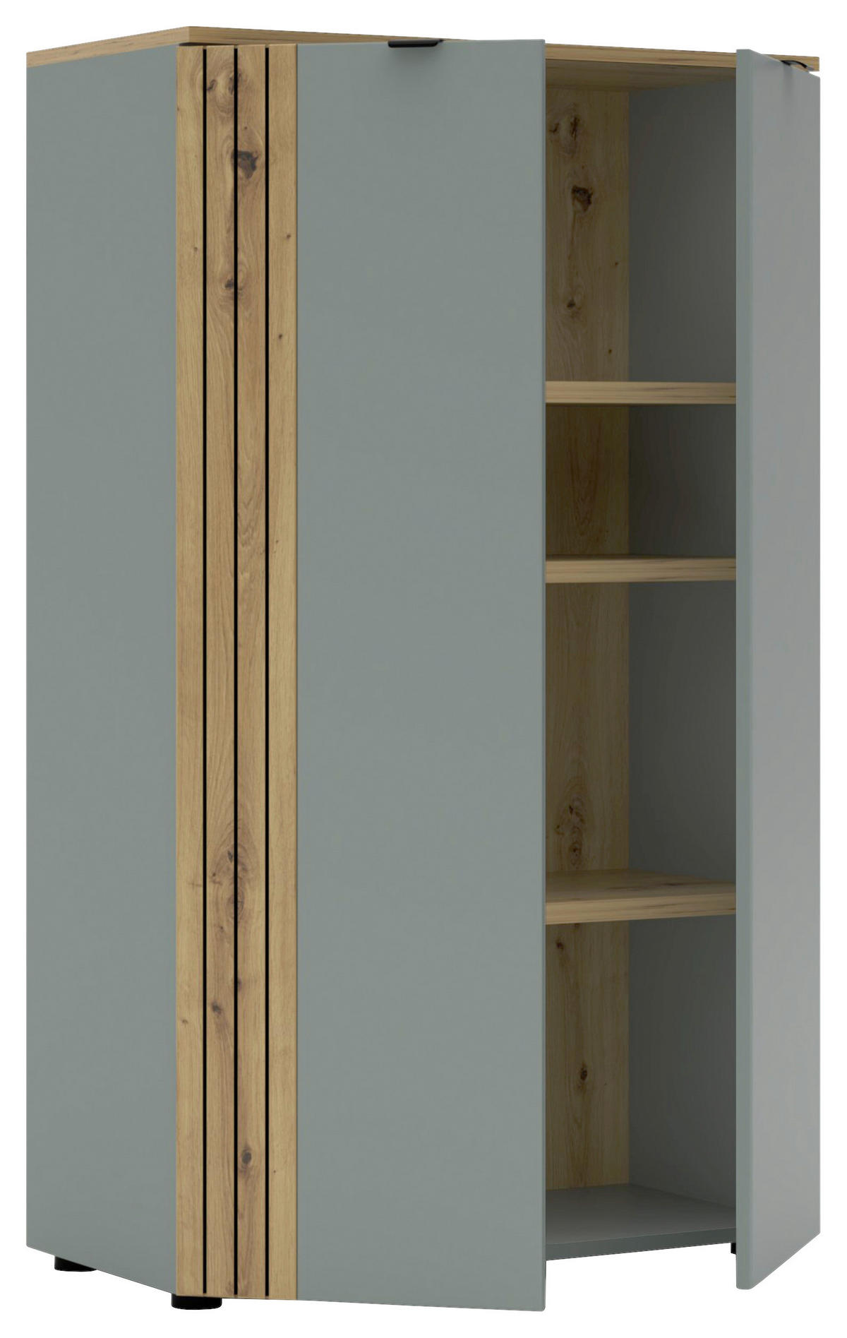 HIGHBOARD  75/127/38 cm  - Schilfgrün/Schwarz, KONVENTIONELL, Holzwerkstoff/Metall (75/127/38cm) - Voleo
