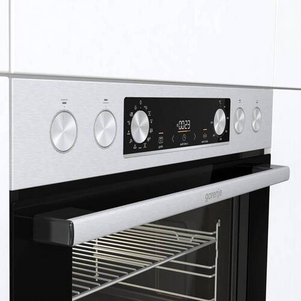 HERDSET 738870  - Edelstahlfarben/Schwarz, Basics, Glas/Metall (59,5/59,5/56,4cm) - Gorenje