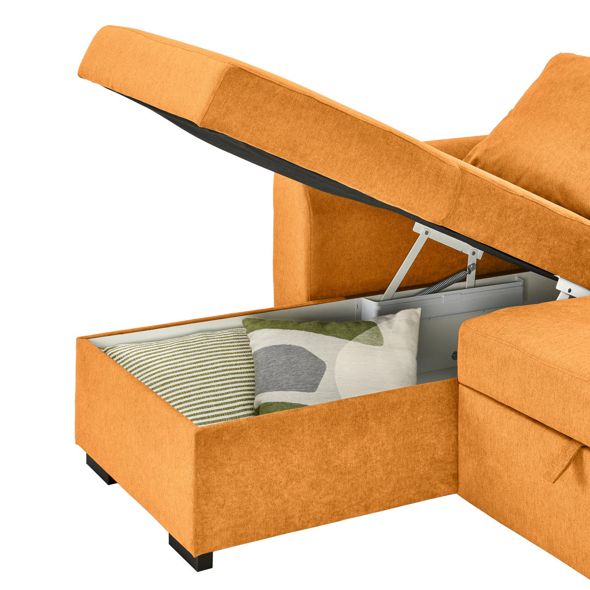 UGAONA GARNITURA narandžasta  - crna/narandžasta, Dizajnerski, tekstil/plastika (243/87/155cm) - Xora