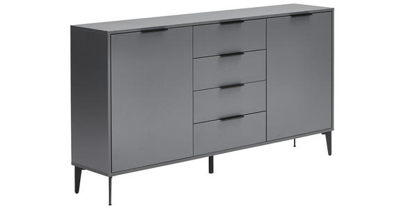 SIDEBOARD Anthrazit  - Salbeigrün/Anthrazit, MODERN, Holzwerkstoff/Metall (165/90/35cm) - Hom`in