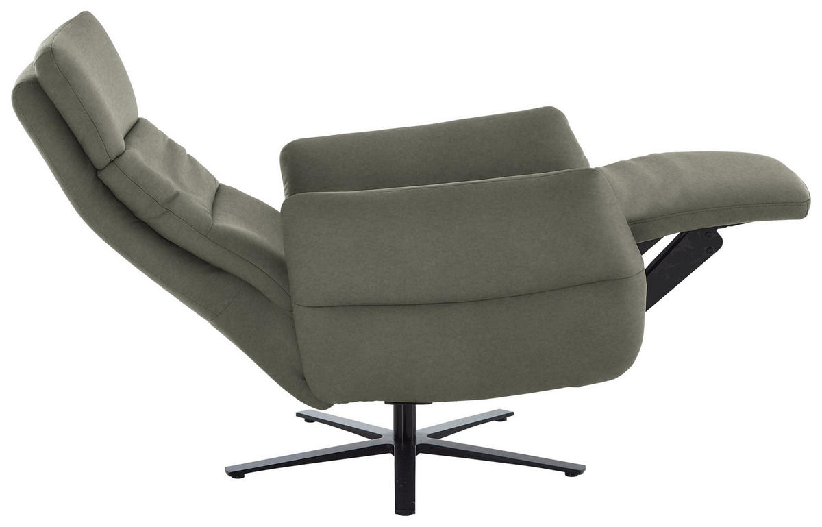 RELAXSESSEL in Leder Grau  - Schwarz/Grau, Design, Leder/Metall (82/119/85cm) - Dieter Knoll