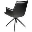 ARMLEHNSTUHL  in Eisen Lederlook  - Schwarz/Grau, Design, Textil/Metall (59/89,5/63cm) - Novel