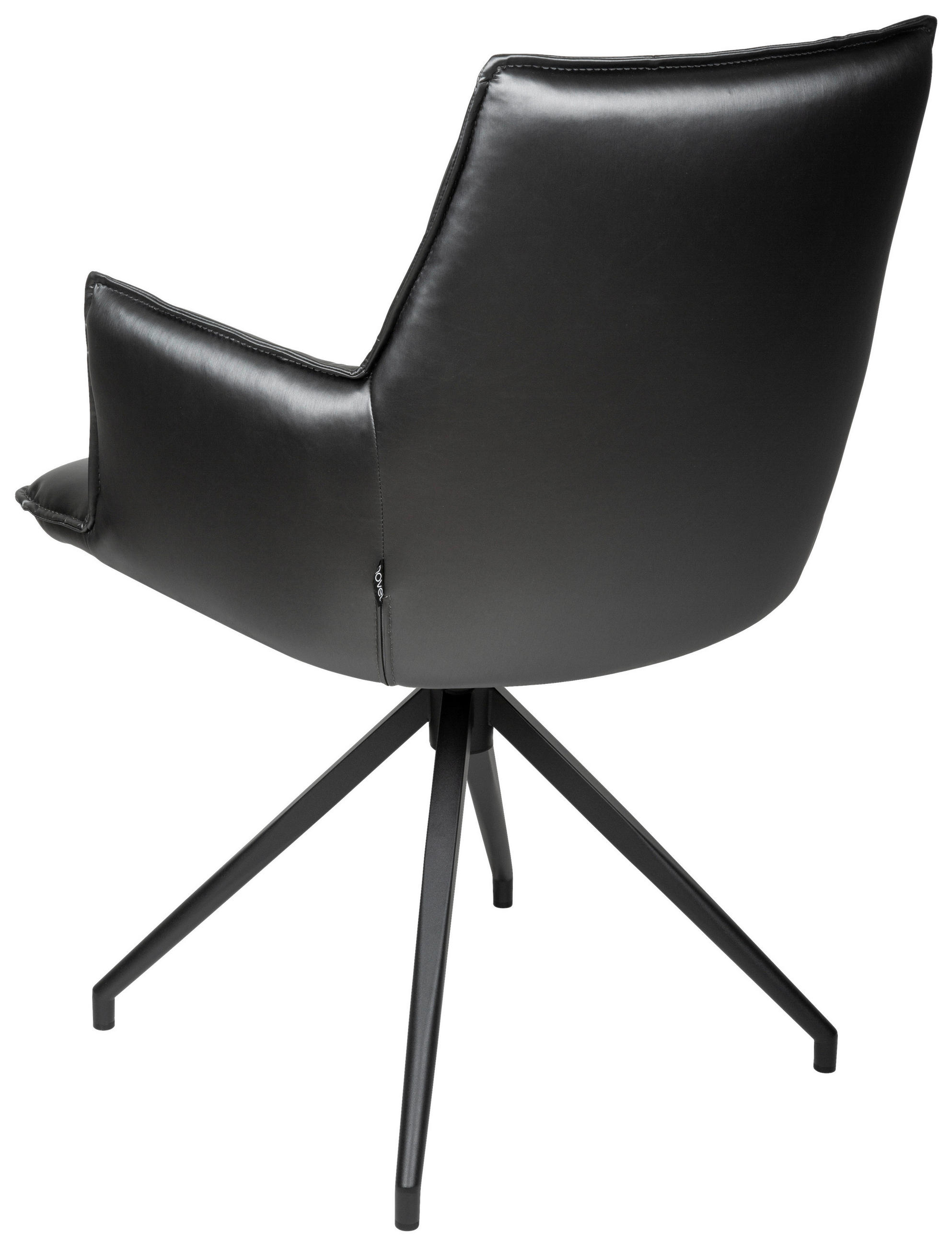 ARMLEHNSTUHL  in Eisen Lederlook  - Schwarz/Grau, Design, Textil/Metall (59/89,5/63cm) - Novel