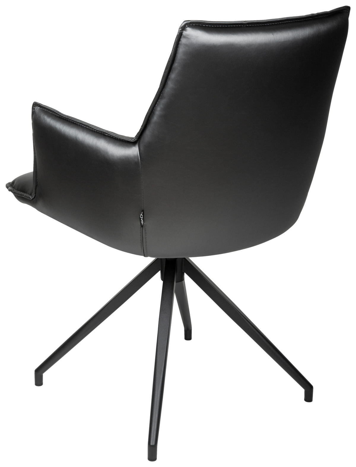 ARMLEHNSTUHL  in Eisen Lederlook  - Schwarz/Grau, Design, Textil/Metall (59/89,5/63cm) - Novel