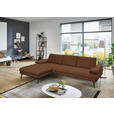 ECKSOFA in Echtleder Hellbraun  180/310 cm  - Hellbraun/Schwarz, Design, Leder/Metall (180/310cm) - Dieter Knoll