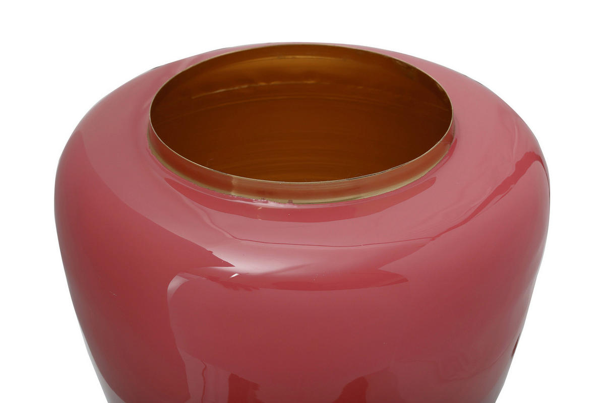 VASE  - Koralle/Goldfarben, Trend, Metall (34/34/36.5cm) - Kayoom