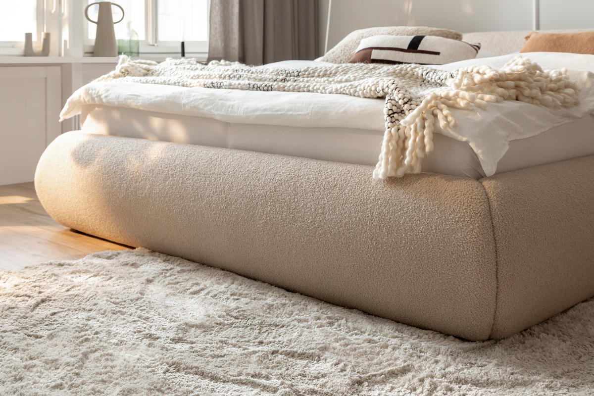 ČALÚNENÁ POSTEĽ, 180/200 cm, taupe - čierna/taupe, Modern, drevo/kompozitné drevo (180/200cm) - MID.YOU