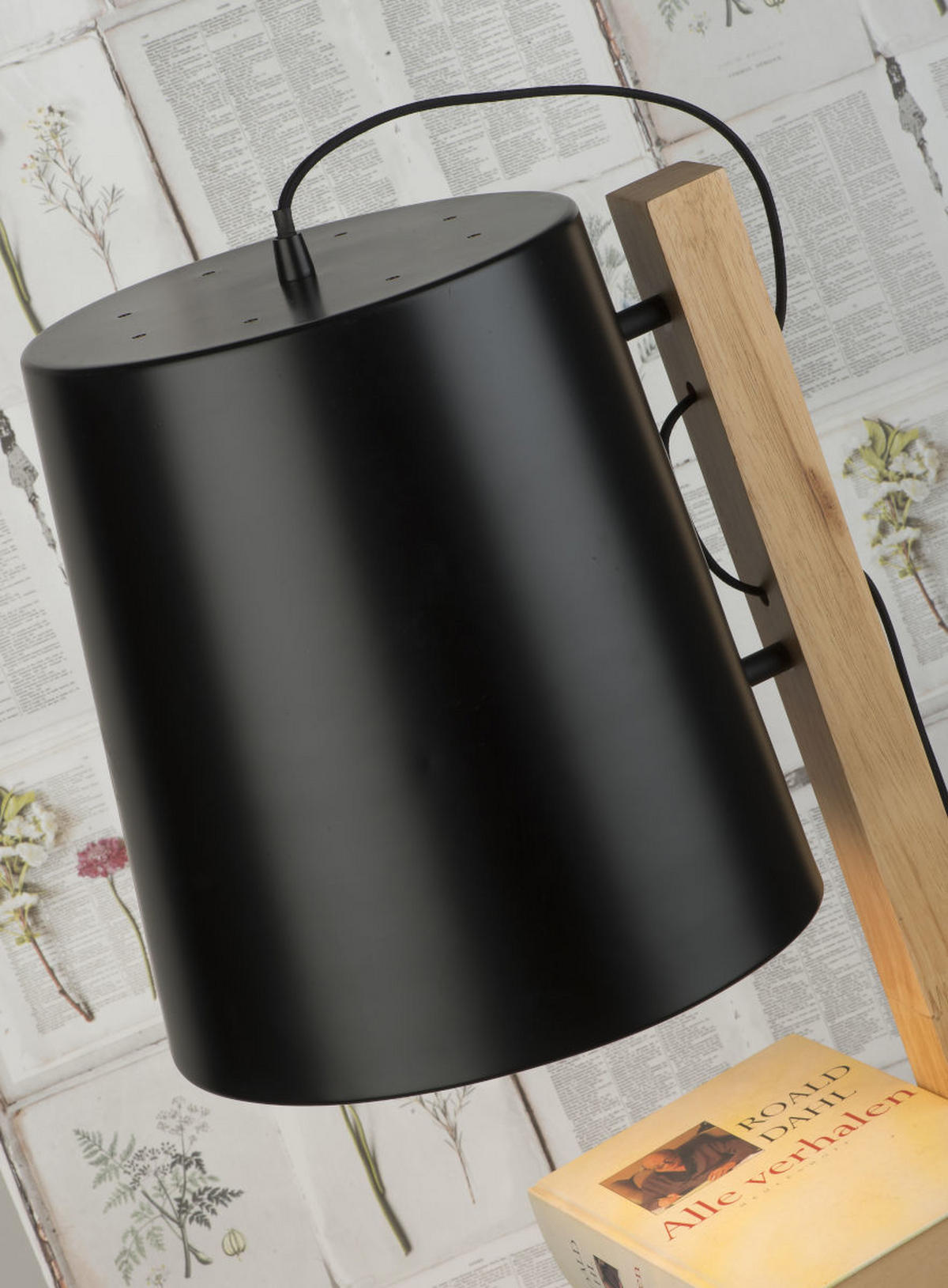 GOLVLAMPA Cambridge  30/168/49 cm   - svart, Design, metall/trä (30/168/49cm) - It's about Romi