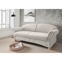2-SITZER-SOFA in Mikrofaser Weiss  - Wildeiche/Weiss, Konventionell, Holz/Textil (151/94/80cm) - Livetastic