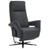 RELAXSESSEL in Leder Anthrazit  - Anthrazit/Schwarz, Design, Leder/Metall (83/123/87cm) - Valdera