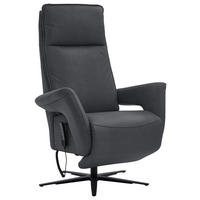 RELAXSESSEL in Leder Anthrazit  - Anthrazit/Schwarz, Design, Leder/Metall (83/123/87cm) - Valdera