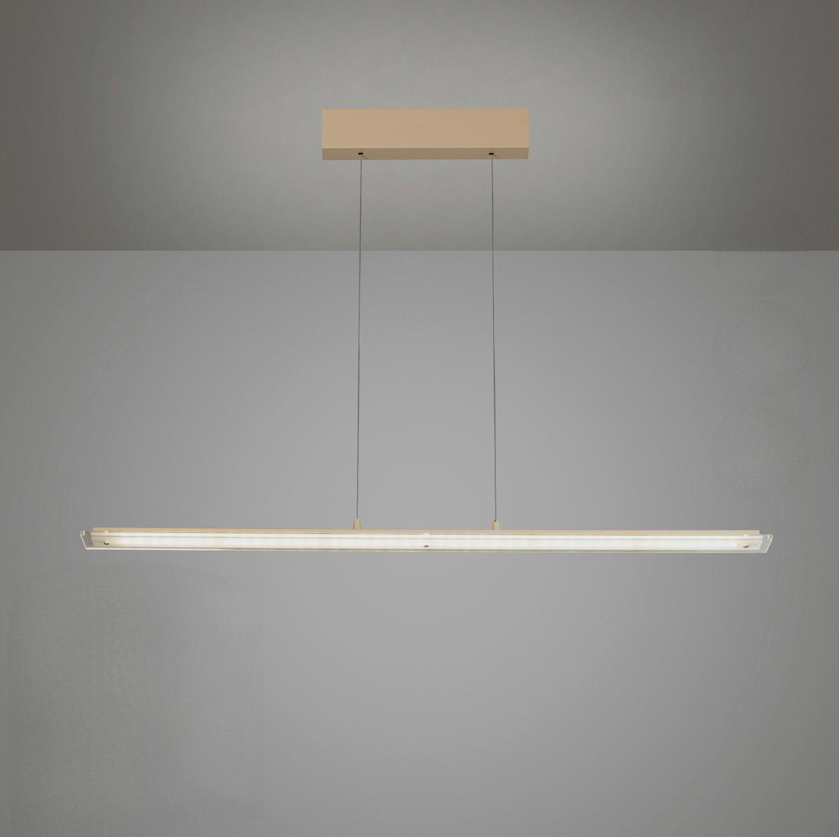 LED-HÄNGELEUCHTE Torvi 115/9/180 cm   - Sandfarben, Design, Glas/Metall (115/9/180cm)