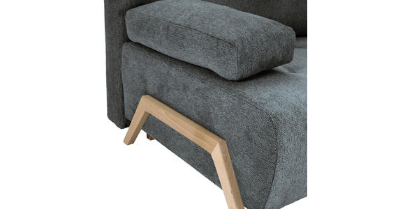 SCHLAFSOFA  in Flachgewebe Dunkelgrau  - Dunkelgrau/Buchefarben, KONVENTIONELL, Holz/Textil (204/75/100cm) - Carryhome