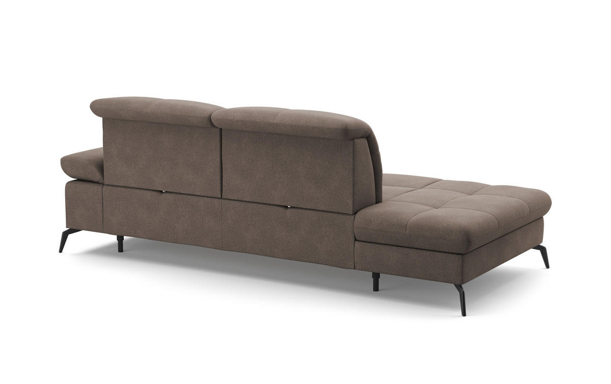 RÉCAMIERE in Flachgewebe Schlammfarben  - Schlammfarben/Schwarz, Konventionell, Textil/Metall (231/90/122cm) - Sit & More