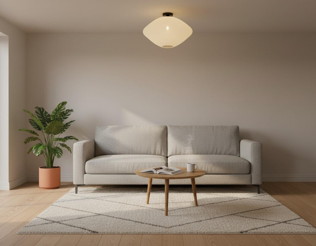 DECKENLEUCHTE {item..attr('I-DIMENSION'),[ ]}{itemattr('O-DIMENSION'),[ ]} - Beige, Design, Textil/Metall (50/26,4cm) - Collet's Monde