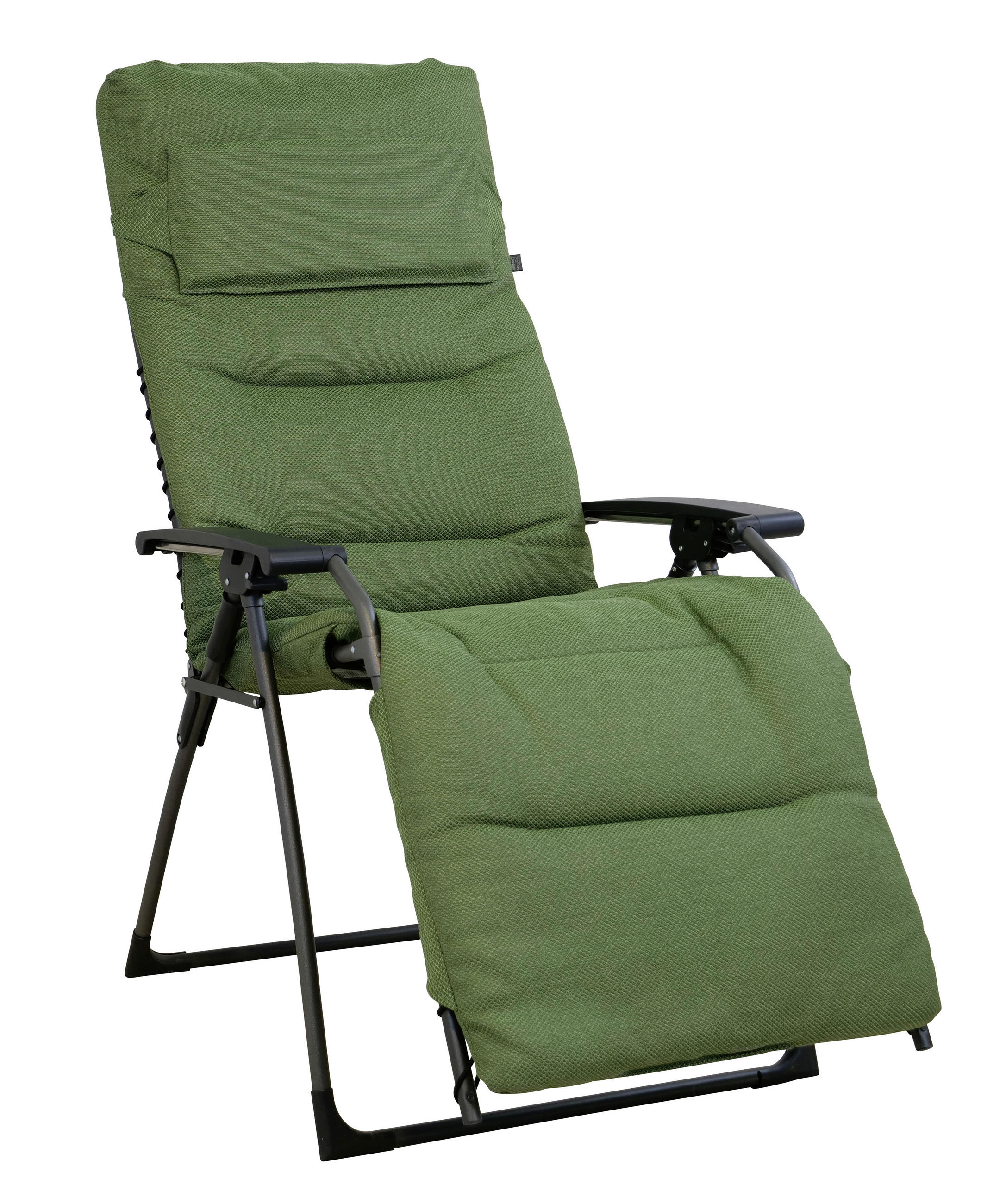 GARTEN-RELAXSESSEL Stahl  - Grün, KONVENTIONELL, Kunststoff/Textil (71/130/64cm)