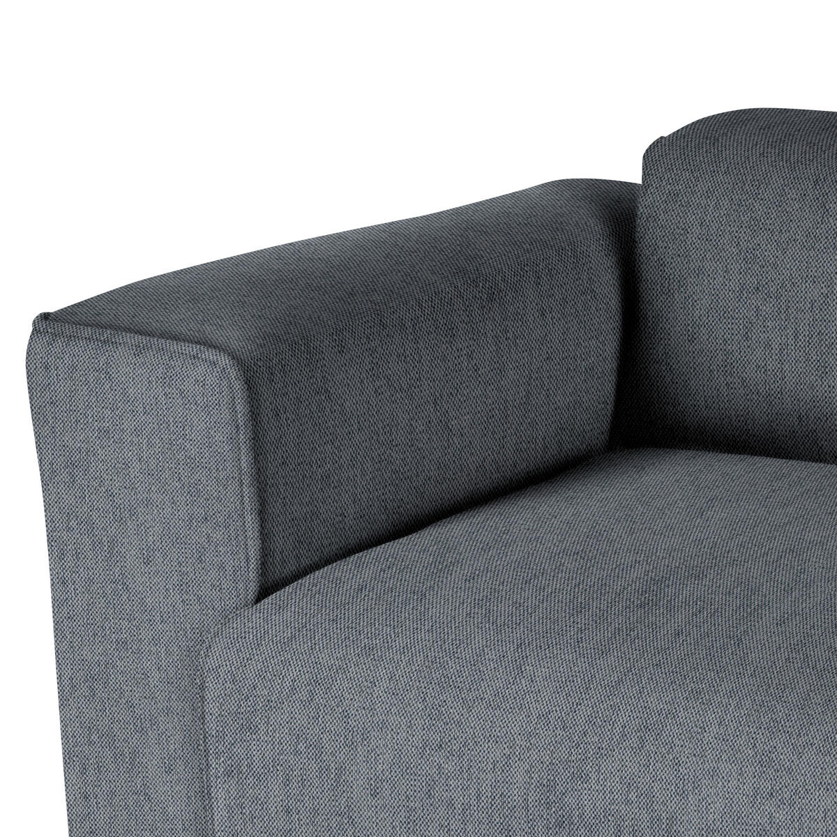 ECKSOFA Dunkelgrau Webstoff Rücken echt  - Dunkelgrau/Schwarz, Design, Kunststoff/Textil (171/290cm) - home24