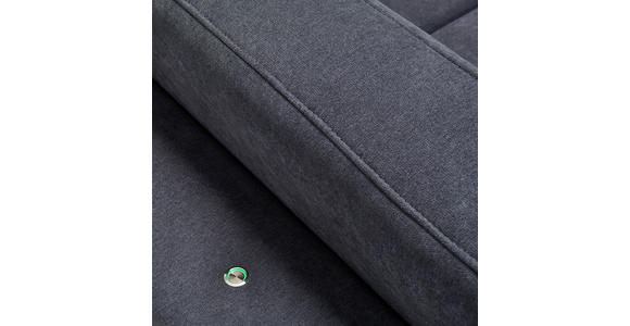 ECKSOFA in Flachgewebe Grau  - Chromfarben/Grau, KONVENTIONELL, Textil/Metall (269/176cm) - Novel