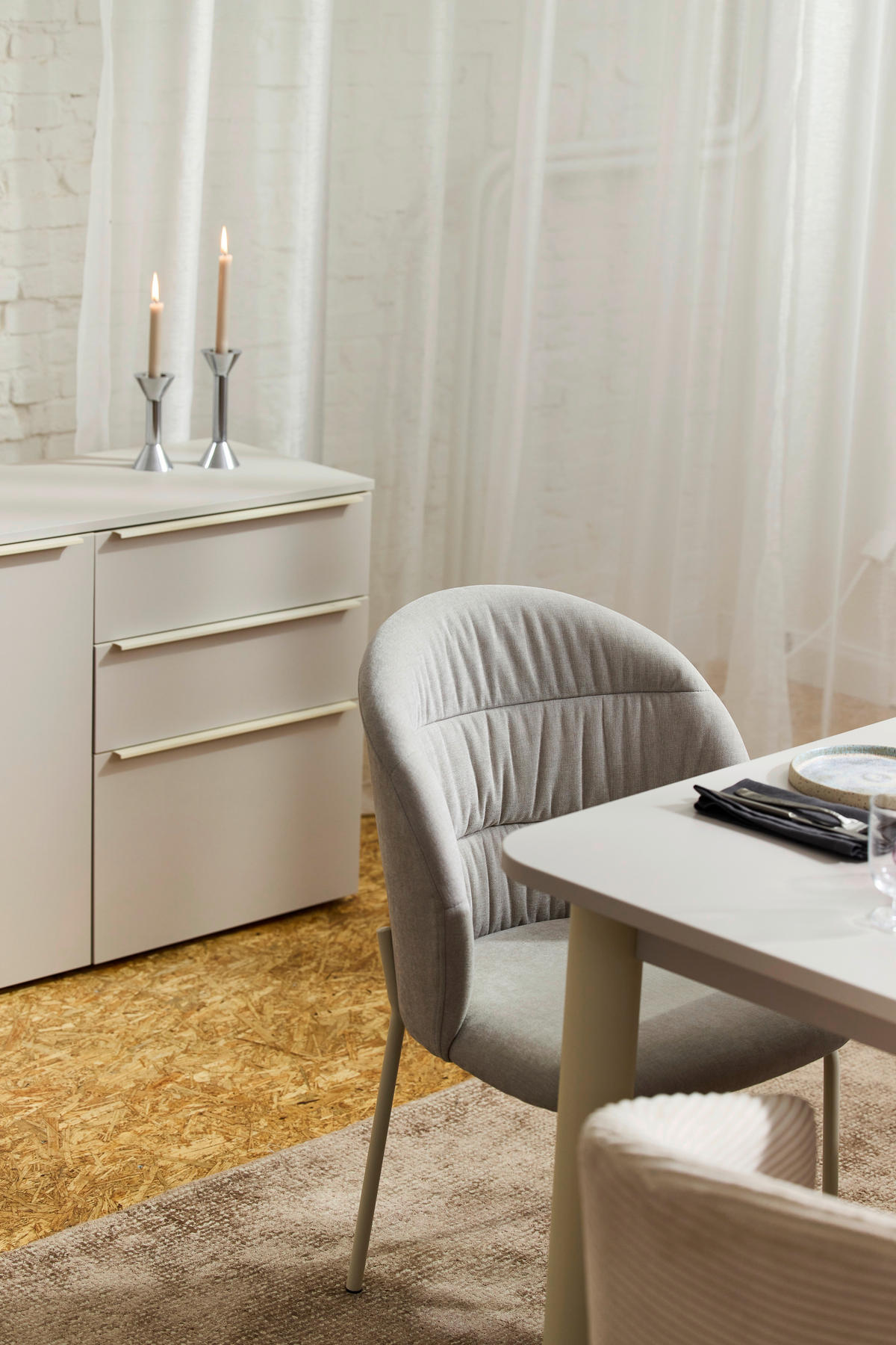 STUHL  in Stahl Chenille Metall, Textil  - Weiß, Basics, Textil/Metall (51/83/59cm) - Tom Tailor