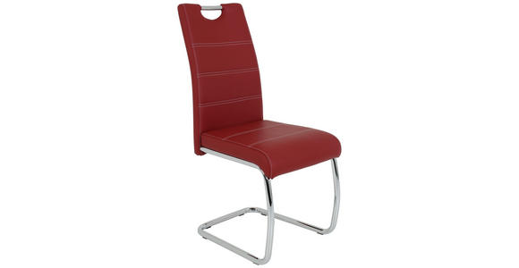 SCHWINGSTUHL in Lederlook - Chromfarben/Bordeaux, Design, Textil/Metall (43/98/59cm) - Carryhome