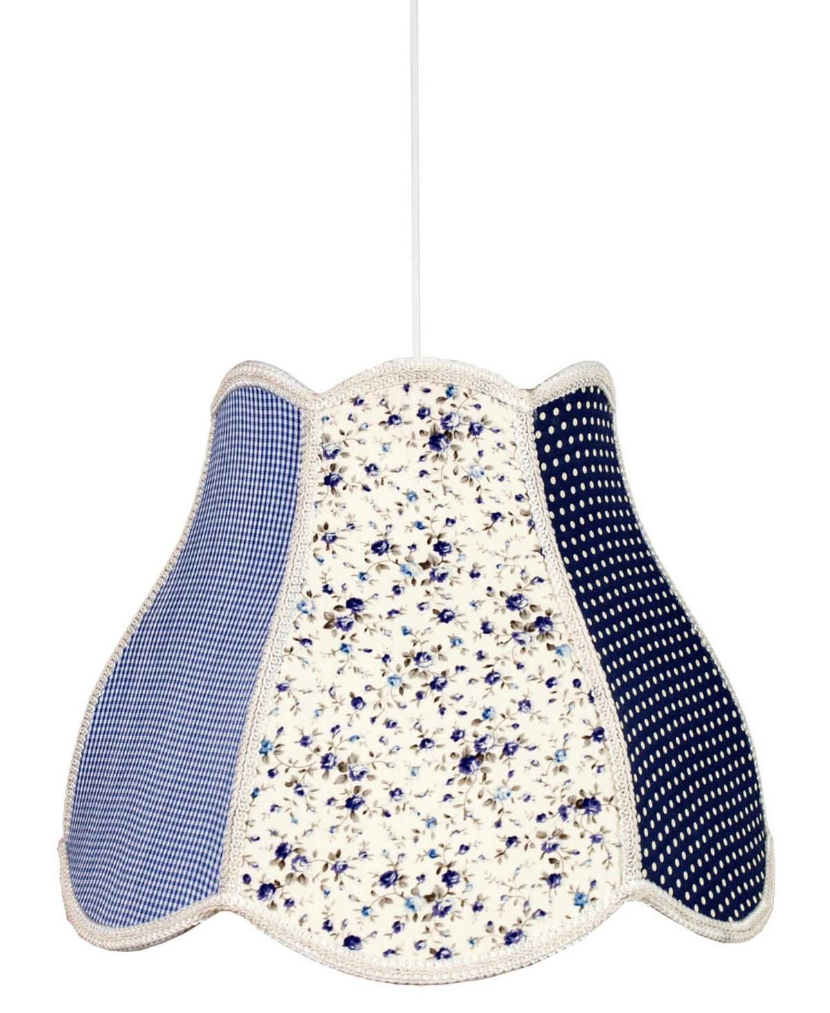 PENDELLEUCHTE Zuza 35/35/90 cm   - Blau/Hellgrau, KONVENTIONELL, Kunststoff/Textil (35/35/90cm)