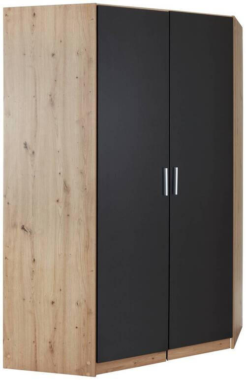 ECKKLEIDERSCHRANK 117/197/117 cm Dunkelgrau, Eiche Artisan  - Dunkelgrau/Silberfarben, Design, Holzwerkstoff/Kunststoff (117/197/117cm) - Carryhome
