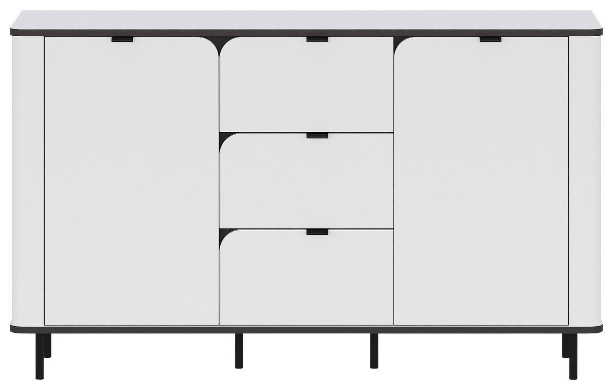 SIDEBOARD  in 136,8/82/35,2 cm  - Schwarz/Weiß, MODERN, Holzwerkstoff/Kunststoff (136,8/82/35,2cm) - Carryhome