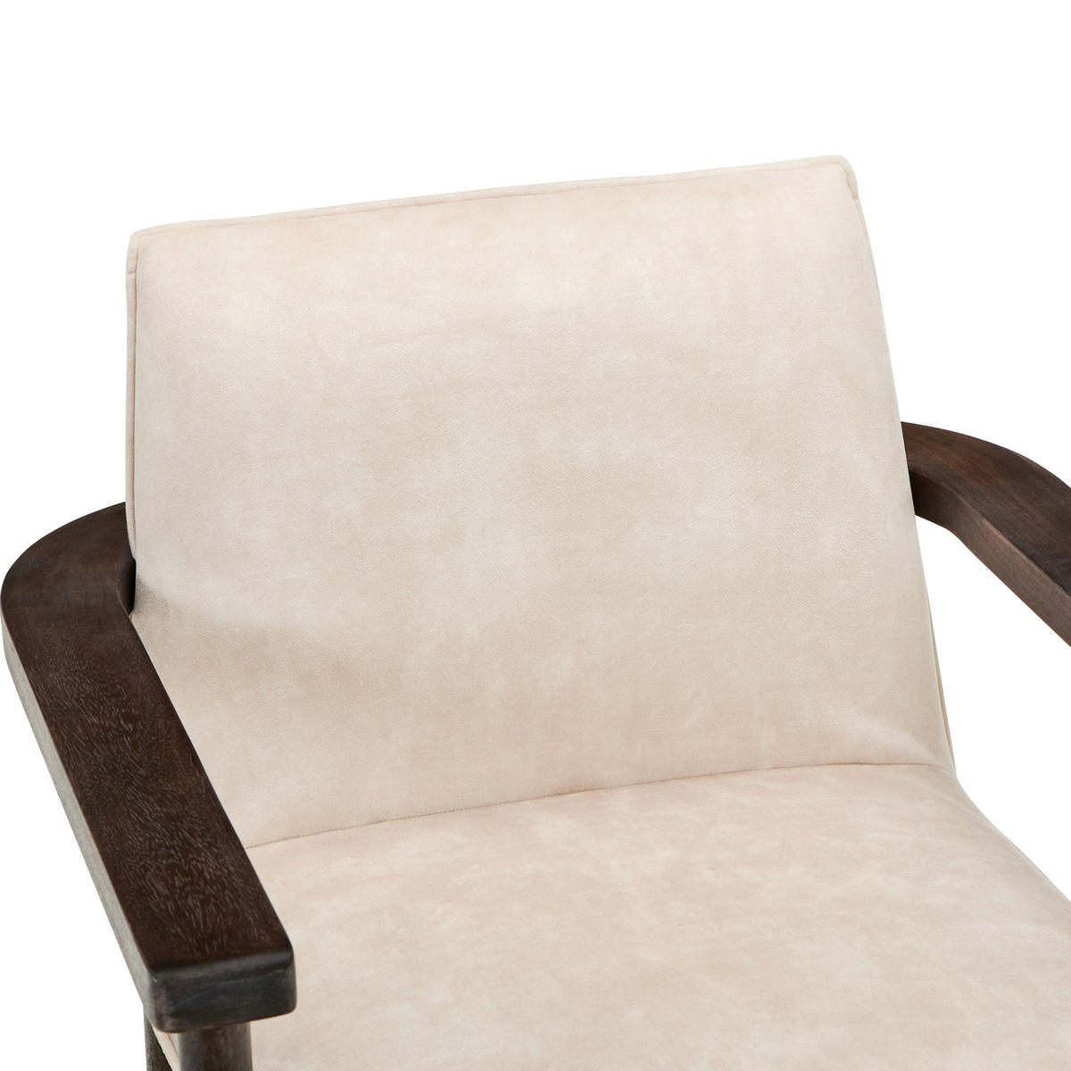 SESSEL in Struktur Walnussfarben  - Walnussfarben/Creme, Design, Holz/Textil (74/76/75cm) - Livetastic